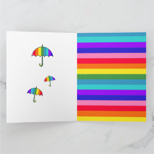 Rainbow Striped Umbrellas  Card