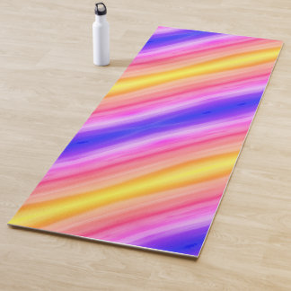 Rainbow Striped Yoga Mat