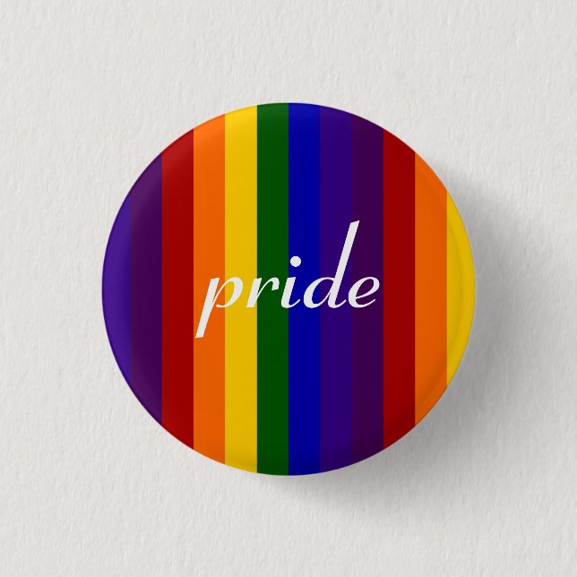 Rainbow Stripes 1 Inch Round Button (Front)