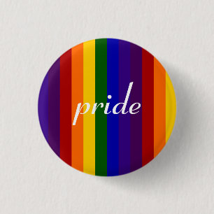 Rainbow Stripes 1 Inch Round Button