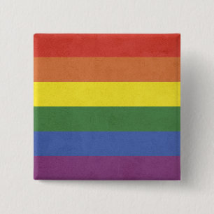 Rainbow stripes 2 inch square button