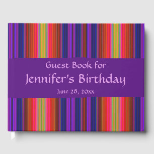 Rainbow Stripes Abstrait Birthday Party Livre d'in