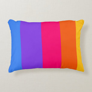 Rainbow Stripes Accent Pillow