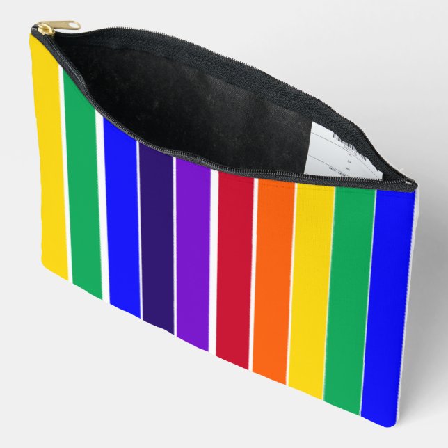 Rainbow Stripes  Accessory Pouch (Open)