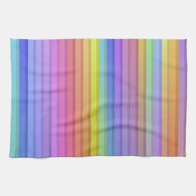 Rainbow Stripes Background Kitchen Towel (Horizontal)