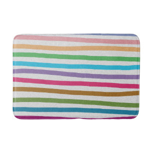 Rainbow stripes bath mat