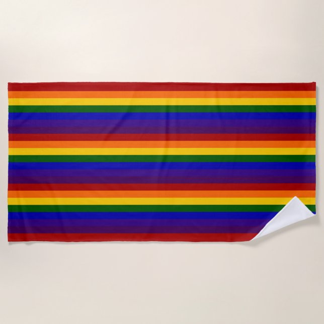 Rainbow Stripes Beach Towel (Front)