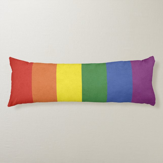 Rainbow stripes body pillow (Front)