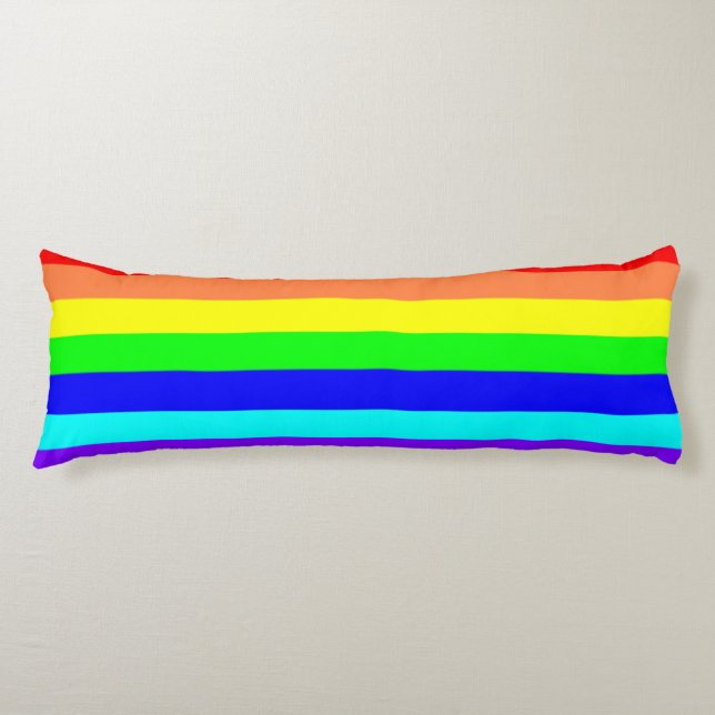 Rainbow Stripes Body Pillow (Front)