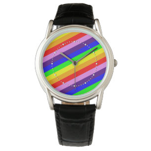 Rainbow Stripes Classic Colourful Happy Pride Watch