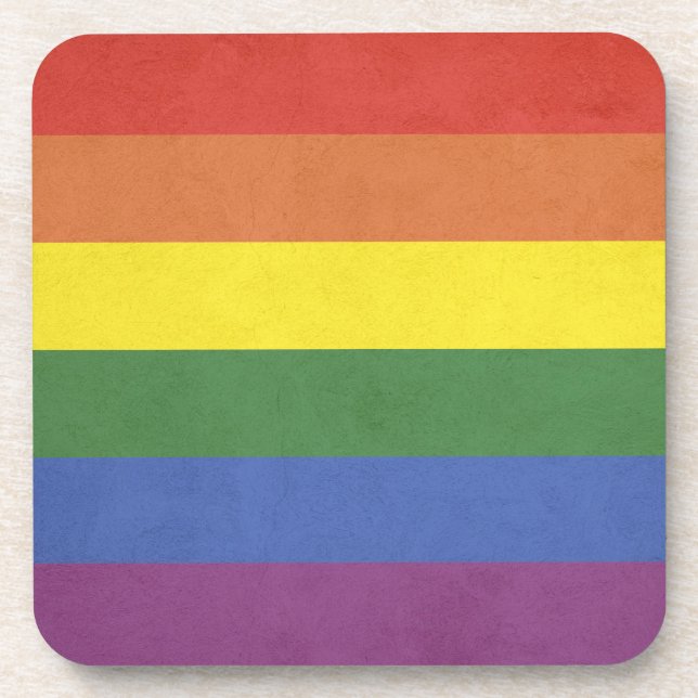 Rainbow stripes coaster (Front)