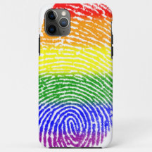 Rainbow Stripes Coloured Fingerprint iPhone Case