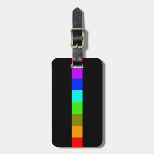 rainbow stripes colourful bars luggage tag (Front Vertical)