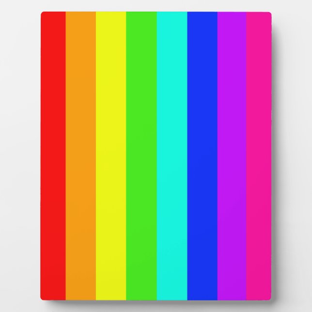 rainbow stripes colourful bars plaque (Front)