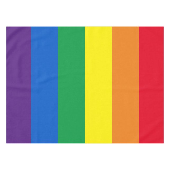 Rainbow stripes colours Lgbt gay flag Tablecloth (Front (Horizontal))