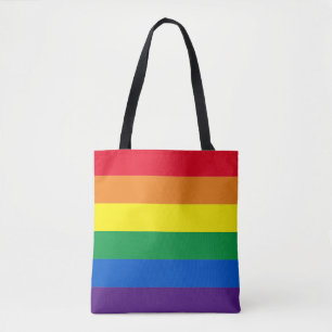 Rainbow stripes colours Lgbt gay pride flag modern Tote Bag