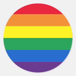 Rainbow stripes colours Lgbt Lgbtq gay flag Classic Round Sticker