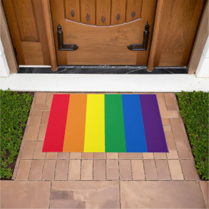 Rainbow stripes colours Lgbt Lgbtq gay flag Doormat