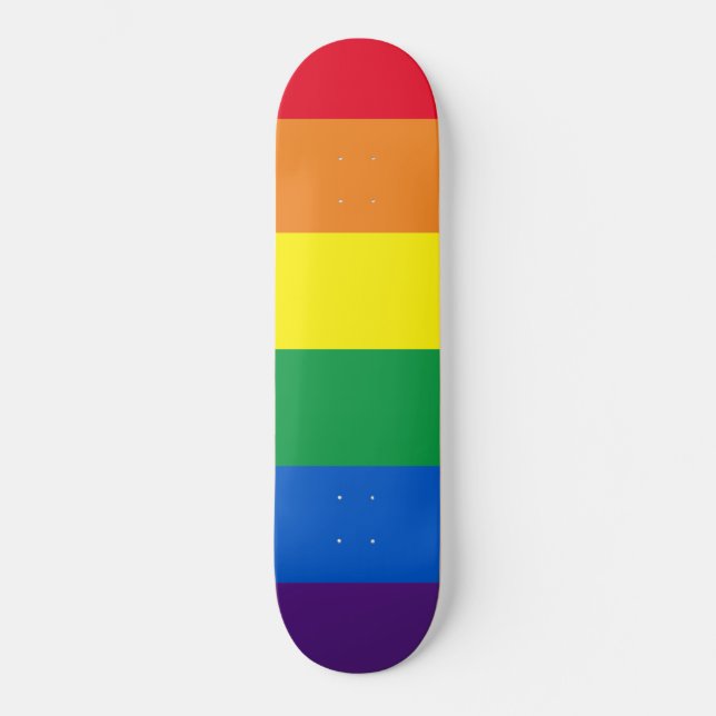 Rainbow stripes colours Lgbt Lgbtq gay flag Skateboard (Front)