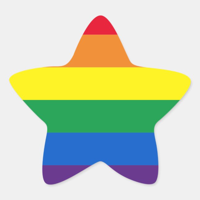 Rainbow stripes colours Lgbt Lgbtq gay flag Star Sticker (Front)
