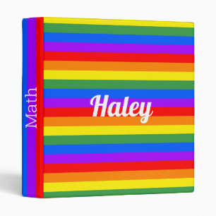 Rainbow Stripes Custom 1 inch Binder