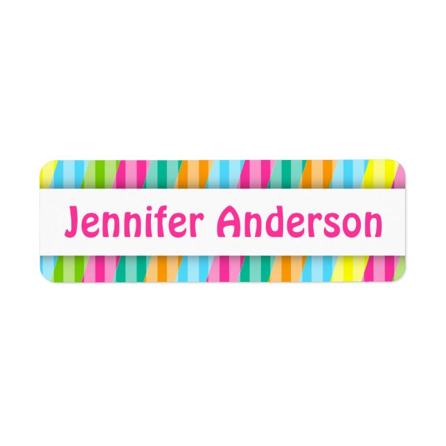 Rainbow Stripes - Custom Name Labels (Front)
