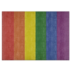 Rainbow stripes cutting board