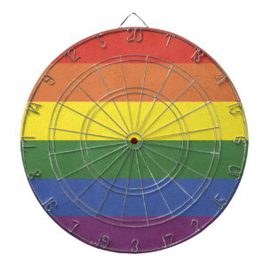 Rainbow stripes dartboard