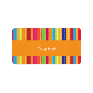 Rainbow stripes design label
