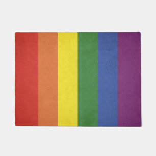 Rainbow stripes doormat
