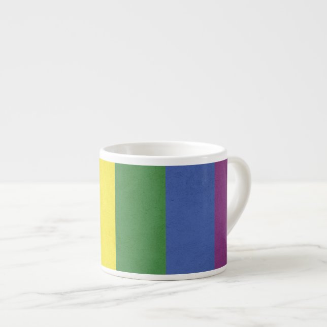 Rainbow stripes espresso cup (Front Right)