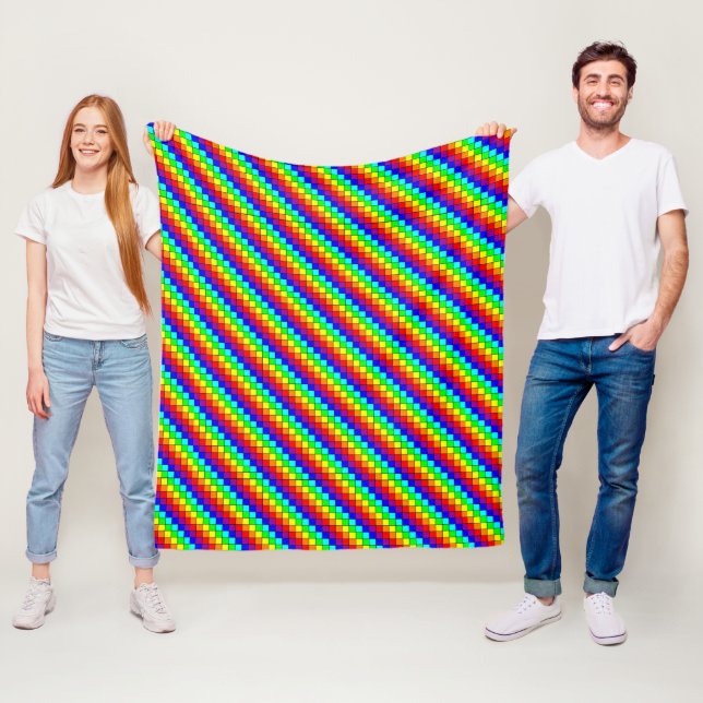 Rainbow Stripes - Fleece Blanket (In Situ)