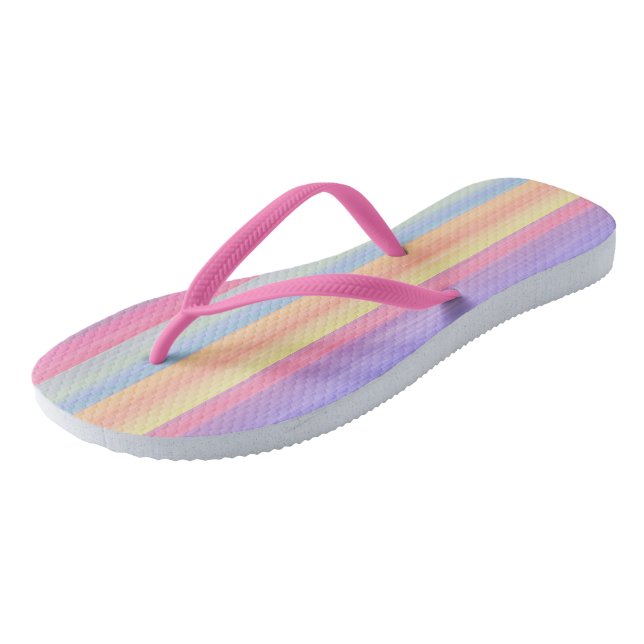 rainbow stripes flip flops (Angled)