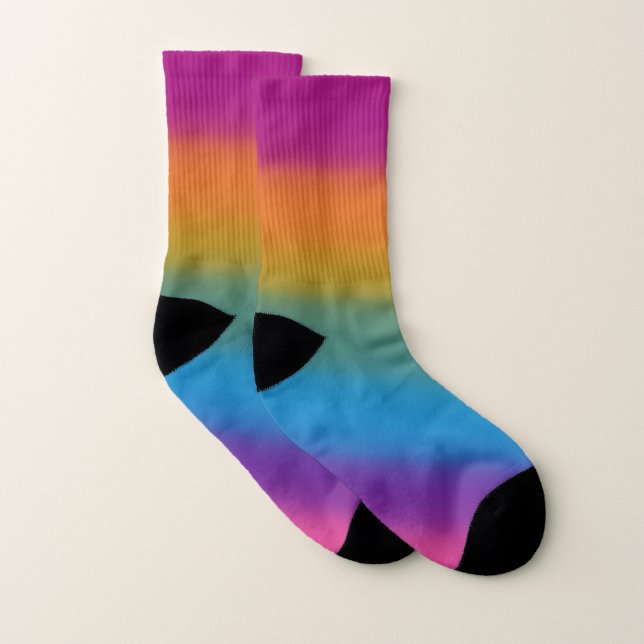 Rainbow Stripes Flip Flops Socks (Pair)