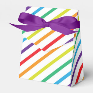 Rainbow Stripes Fun Birthday Party Favour Boxes