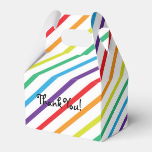 Rainbow Stripes Fun Birthday Party Favour Boxes