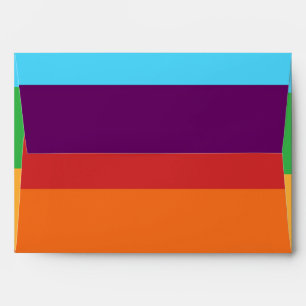 Rainbow Stripes Fun Bright Candy Birthday Party Envelope