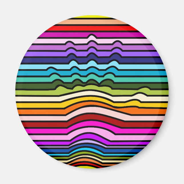 Rainbow Stripes Hand Magnet (Front)