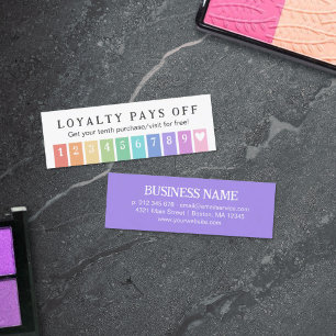 Rainbow Stripes Heart 10 Loyalty Pays Off Punch Card