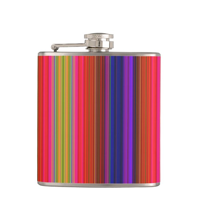 Rainbow Stripes Hip Flask (Front)