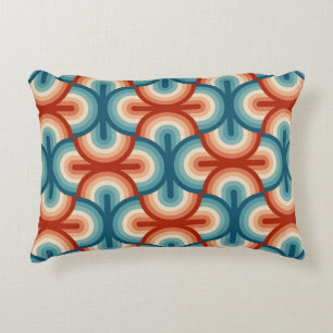 Rainbow stripes illustration pattern accent pillow