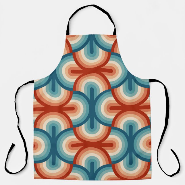 Rainbow stripes illustration pattern apron (Front)