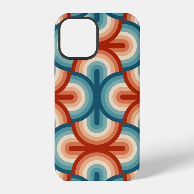Rainbow stripes illustration pattern iPhone case (Back)