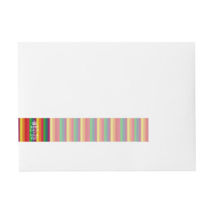 Rainbow Stripes KEEP CALM AND Your Creative Text Wraparound Address Label