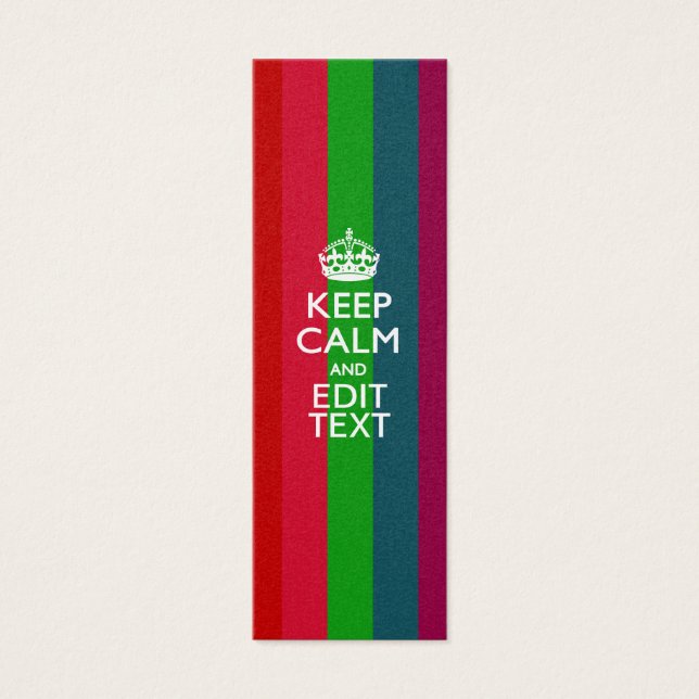 Rainbow Stripes Keep Calm And Your Text Customize (Front)
