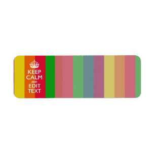 Rainbow Stripes Keep Calm And Your Text Customize