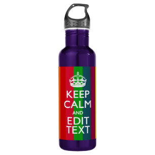 Rainbow Stripes Keep Calm And Your Text Customize 710 Ml Water Bottle