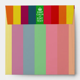 Rainbow Stripes Keep Calm And Your Text Customize Envelope