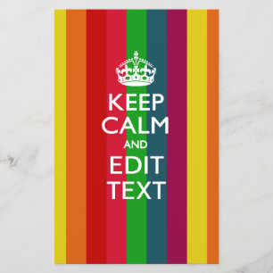 Rainbow Stripes Keep Calm And Your Text Customize Flyer