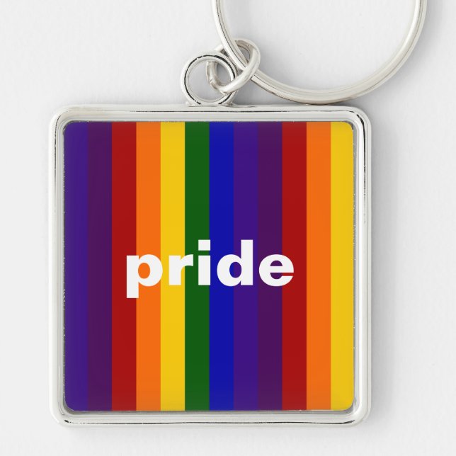 Rainbow Stripes Keychain (Front)